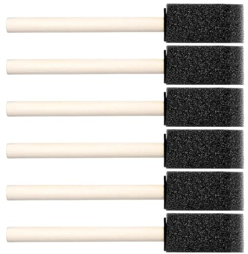6 Pcs Foam Paint Brushes, Practical Sponge Brushes, Equipped with Wood Handles