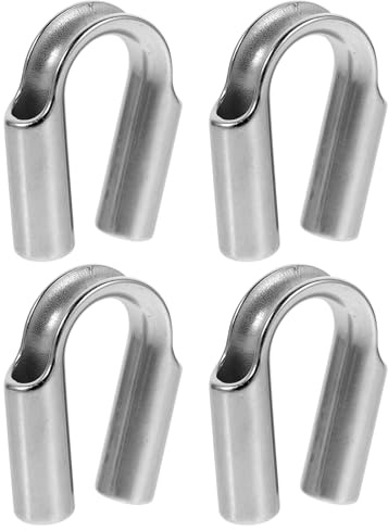 FENICAL Redancia in Acciaio Inox 304 per Corda 8mm, Set da 4 Pezzi Anelli di Protezione Triangolari per Cavi Metallici, Ditale per Funi Resistente per Applicazioni Industriali e Nautiche