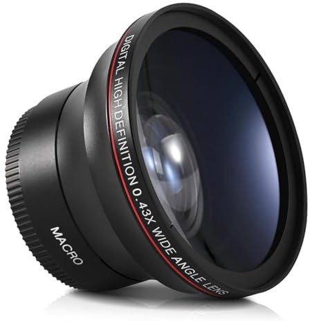 YGBWAOV Per Fotocamere da 58 Mm, Obiettivo Grandangolare Ad Alta Definizione 0,43x + Attacco Macro - Migliora la Tua Esperienza Fotografica Creativa.
