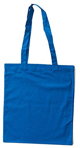 Bags by Jassz Stoffbeutel aus Baumwolle mit langen Henkeln (ca. 38 x 42 cm, Royalblau)