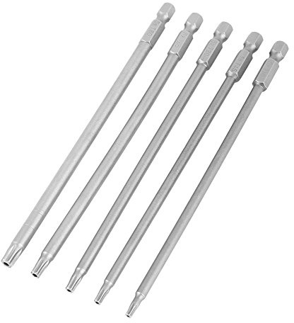 5 st 150 mm T10-T30 lång Torx-skruvmejsel 1/4 tum Hex Shank, magnetisk säkerhetsskruvmejsel BST