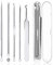 LeFeirr Tire Comedon Point Noir Extracteur de Comédons Perce Bouton Blackhead Remover Set, Aiguille,Acier inoxydable