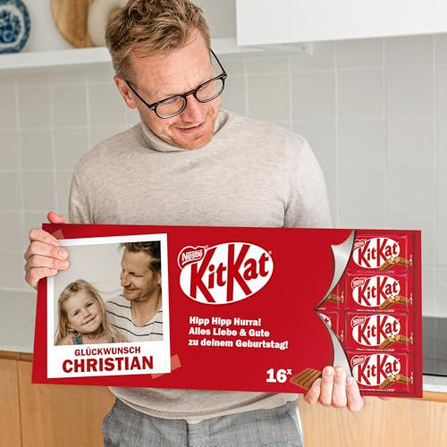 KitKat Riegel personalisiert mit Namen und Botschaft - Personalisierte Schokoladentafel für besondere Anlässe (Giant KitKat)