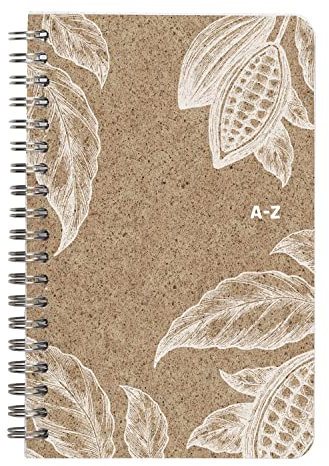 Clairefontaine 83548C - Adressbuch Cocoa Motiv, mit Doppelspirale 11x17 cm, 50 Blatt liniert, 1 Stück, Motive sortiert