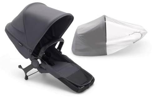 Bugaboo Donkey 5 Duo Erweiterungsset, verwandelt deinen Donkey 5 Mono in einen Doppelkinderwagen, verbessertes Side By Side-Design, wendbarer Sitz und Ein-Hand-Lenkung, Stormy Blue