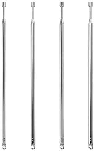 VooGenzek 4 St 60cm 4 sektioner teleskopantenn, FM FM bärbar radioantenn ersättning, ersättning teleskopantenn, för TV radio DAB FM/AM stereomottagning
