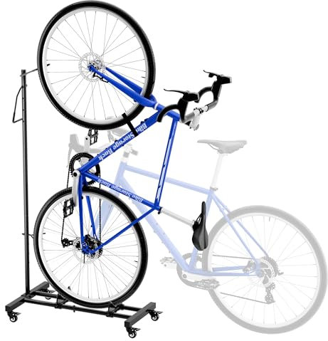 Sttoraboks Fahrradständer, vertikaler und horizontaler höhenverstellbarer Fahrradständer für Fahrräder, Fahrradbodenständer für MTB-Rennräder zur Aufbewahrung von Fahrrädern - für Fahrräder bis zu 29