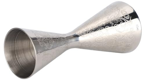 Lybunair Jigger de doble medida de acero inoxidable 30ml 45ml, taza medidora de cóctel con escala grabada para entusiastas del bar