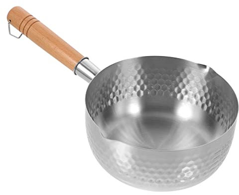 VINTORKY Saucepan Mit Holzgriff Flacher Boden Vielseitiger Kochtopf Für Ramen Milch Und Unbeschichtet Für Suppen Und Saucen