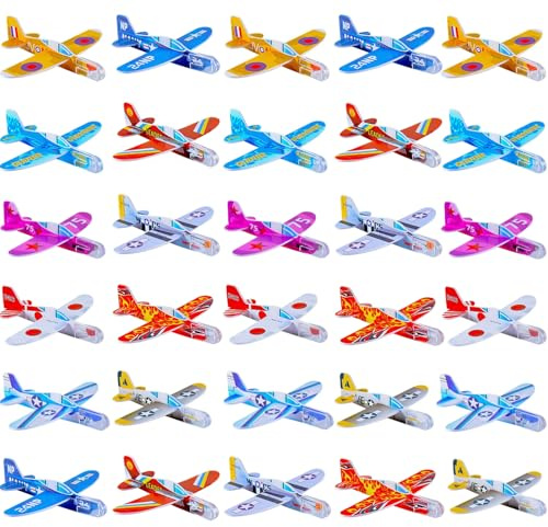 Guyode 30 Pezzi Aeroplano Giocattolo Vari Modelli Aeroplani Confezionati Singolarmente Aereo Giocattolo Mini e Leggero si Applica a Regalo per la Festa di Compleanno un Ragazzo o Una Ragazza