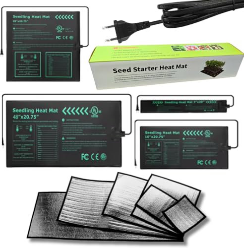 ReptilHábitat Wärmedecke für Gewächshäuser und Samenkeimung, konstante Heizung, IP67, wasserdicht, S/M/L/XL/XXL, Optionen mit Temperaturregler