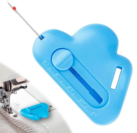 UUNEYX 1ps Magnetic Seam Guide with Seam Ripper, 2025 Upgraded Multifunctional Polygonal Magnet Seam Hemmer Guide with Scale, Universal Sewing Accessories & Supplies for Sewing Machine (blue)