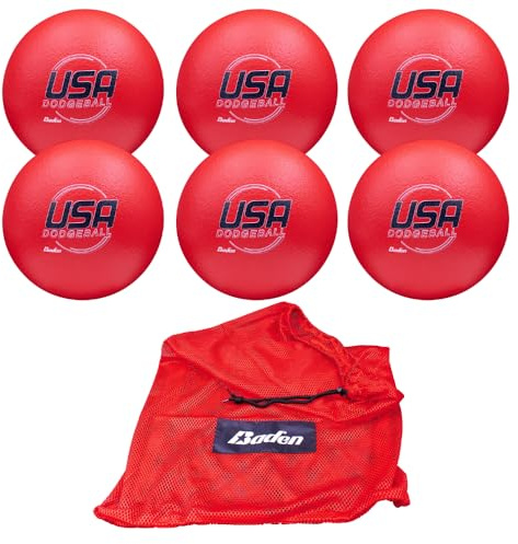 Baden | 7 inch Foam Dodgeball | Official Ball of USA Dodgeball | Durable Non-Sting Coated Surface for Grip and Ball Spin | Single or 6-Pack Options (Red, Single Ball)