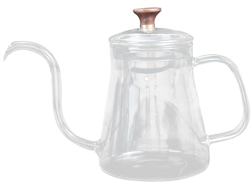 EPIGEIST Bollitore per Caffè a Beccuccio lungo 350ml in Vetro Trasparente, Caffettiera Manuale Beccuccio Stretto per Versamento Preciso, per Tè e Caffè a Casa Protezione Antiscottatura