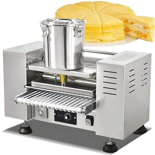 Crepe-maskin automatisk kommersiell, 2 800 W ström, producerar 200-300 äggrullar, perfekt för pannkakor, efterrätter och crepe, 20 cm diameter, kopparmotor
