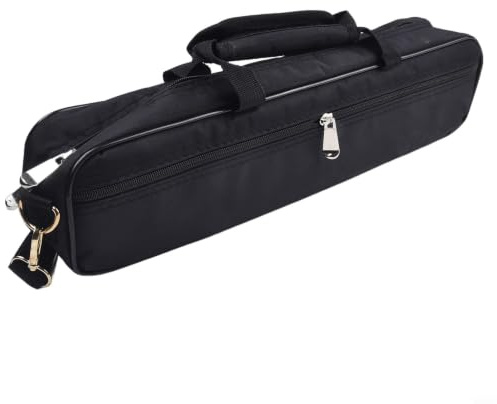 Beatanug Flute Bag 16 17 Hole Padded Case with Soft Lining Oxford Cloth Shockproof Cover Adjustable Strap Black