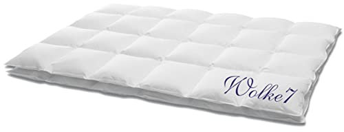 HANSKRUCHEN® Wolke 7 Bettdecke 200x220 cm - Leicht / Sommer - Made in Germany Kassettendecke aus 100% Baumwolle - Allergiker geeignet