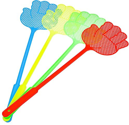 Invero® 4 x Pack of Fly Insect Swat Swatter Bug Mosquito Wasp Swatters ideal for Indoor or Outdoor Home Travels