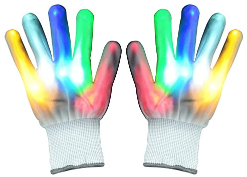 Lychee Lumineux LED Gants Plein Doigts Gants-Meilleurs Cadeaux pour Enfants et Adultes Party/Halloween/Noël/Fete/Club/Soiree/Etape Performance (Couleur)