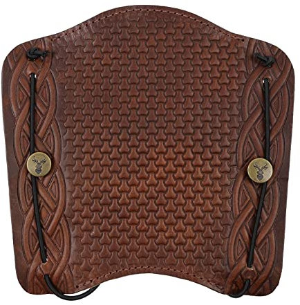 Jackalope Laidir - Plate - Armschutz; Schutz aus weichem Leder, Gittermuster mit breiter Verzierung am rechten und linken Rand (Chestnut)