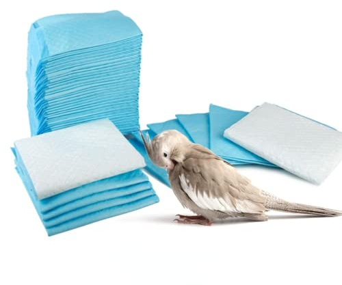 100 PCS Pet Super Absorbent Pee Pads, Bird Disposable Cage Liner Diapers in Bulk, Small Animals Litter Box Potty Training Mats for Hedgehog, Cat, Rats, Hamster, Rabbit, Parrot, Bunny