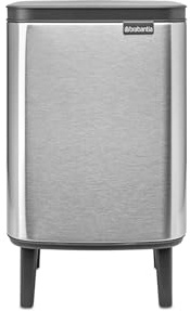 Brabantia - Mülleimer Bo Hi 7L mit Soft-Close-Deckel, herausnehmbarem Inneneimer und Transportgriff - Für Bad, Schlafzimmer und Home Office - Mattschwarz