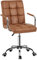 Yaheetech Bürostuhl ergonomischer Schreibtischstuhl Drehstuhl Drehocker Arbeitshocker mit abnehmbare Armlehnen Computerstuhl höhenverstellbar aus Kunstleder Retro-Brown