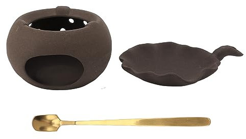 Teebackbräter Keramik Teeröster lose Blätter Teewärmer Tee Duft Braten Backen Topf mit Edelstahllöffel