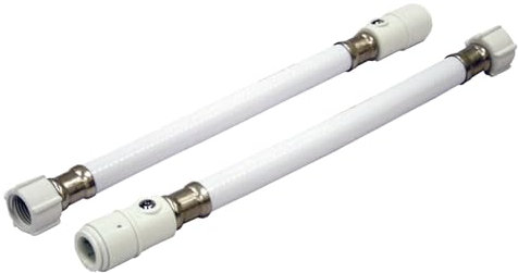 John Guest Speedfit Union Nut Flexi White PVC Hose with Plastic Wingnut 15 x 1?2_ BSP, 500mm (Pack of 2) PFLX78