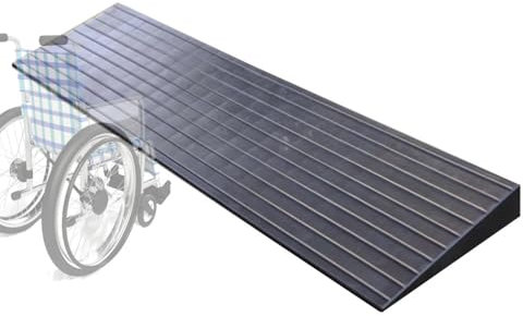 IMUNKT Türschwellenrampe Aus Gummi, Tragbare Rollstuhlrampe 3/4/5cm Hoch, Leichte Schwellenrampe Auffahrrampe, Ausgleichsprofil Für Bürgersteig, Rollator E Scooter(Black,80*22*5cm(31*8.6*2in))