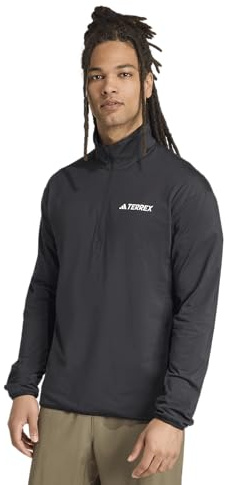 Adidas Homme Terrex Multi Climawarm Half Zip Tech Fleece Jacket, Black, XL