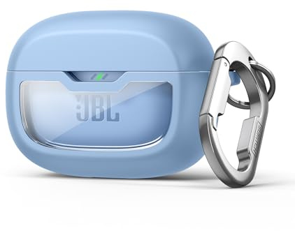 SURITCH Case Compatible with JBL Wave Beam/Beam 2/ JBL Wave 200TWS,Shockproof Magnetic Protective Headphone Cover with Cleaning Kit & Carabiner & Removal Tool,Blue