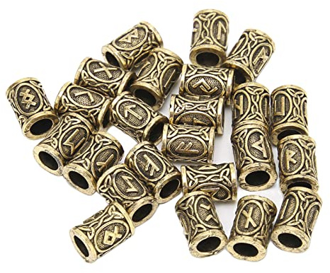 Viking Beard Beads, 24pcs Beard Beads For Men Viking Hair Beads DIY Hair and Beard Decoration For Personal Styling and Accessories