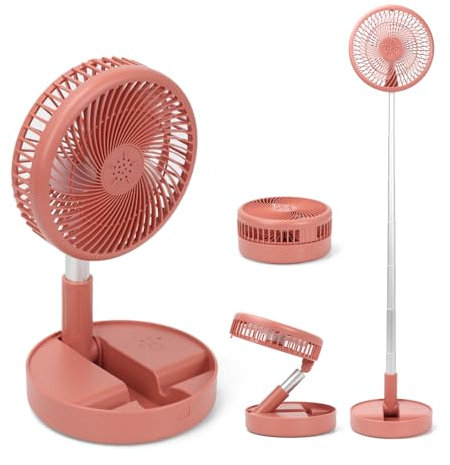 Ventilatore da Scrivania Pieghevole da 99 cm, 7200mAh 4 Velocità e Altezza Regolabile, Ventilatore da Terra e Tavolo Portatile, Ventilatore da Tavolo Silenzioso Ricaricabile per Ufficio, Casa (B)
