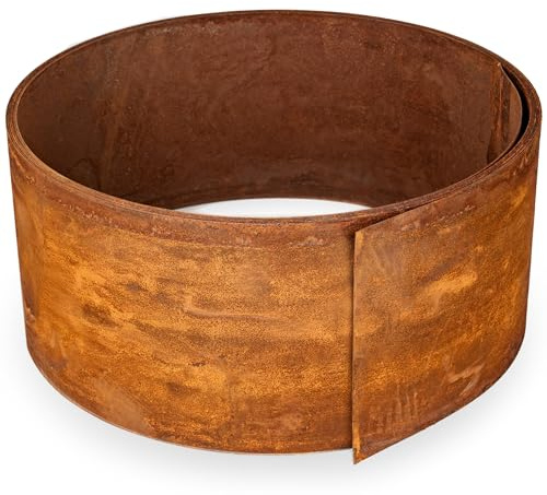 UNIGARDIA Corten Steel Lawn Edging 10 m, 1 mm Thick - Metal Garden Edging 15 cm High - Easy to install - Pre-Rusted Garden Edge Border, Incl. 1 Pair of Assembly Gloves