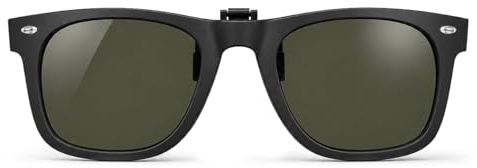 Goiteia Polarized Clip on Sunglasses Women Men-Retro Framed Design for Concealing Your Glasses-Flip Up-UV400 Protection