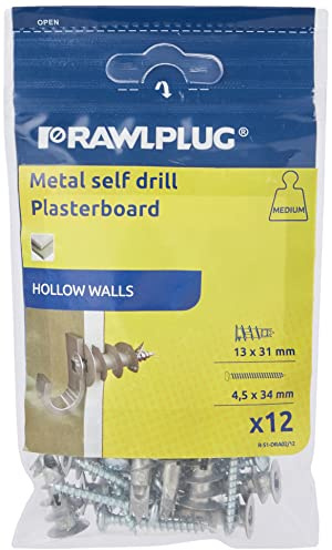 Rawlplug 07 115 - Chevilles pour plaques de plâtre en métal (lot de 12) (12 pièces)