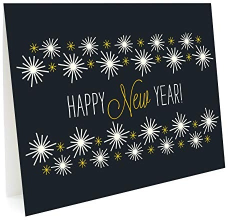 Goldene Neujahrskarten, 10 Stück von Night Owl Papierwaren