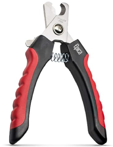 Epica Professional Dog Nail Clipper, Nail Clippers for Large Dog, Easy and Safe Grooming Clippers, Cat Claw Trimmer with Safety Guard (Small/Medium)