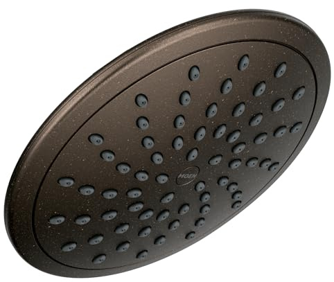 Moen Oil Rubbed Bronze Bathroom Rain Showerhead, 8-inch Wide Fixed Rainfall Shower Head, 6345ORB