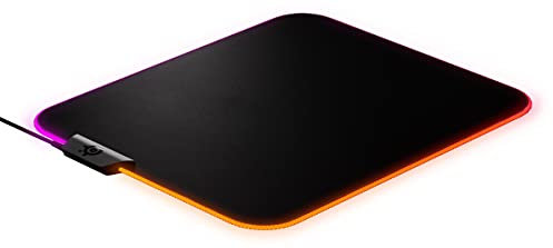SteelSeries QcK Prism Cloth Gaming Mouse Pad - 2-zone RGB Illumination - Real-time Event Lighting - Optimized For Gaming Sensors - Size M (320 x 270 x 2mm) - Black + RGB
