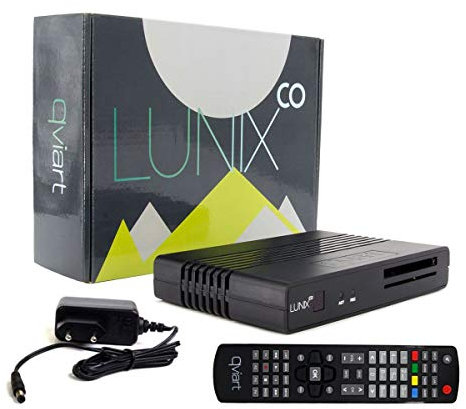 Récepteur Satellite Qviart Lunix CO 1080p CI Linux E2 Combo Full HD HbbTV H265 HEVC OTT IPTV DVB-S2 + DVB-T2/C et Interface Commune