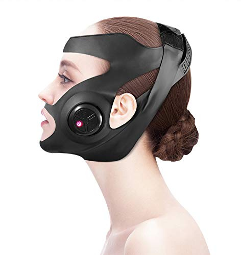 BEAUTTO Viso Dimagrante Mask, EMS Dispositivo di Sollevamento del Viso V Face Lifting delle Guance Mento Cadente Muscoli Facciali per Massaggi Contro Il Doppio Mento Anti età Ricarica USB