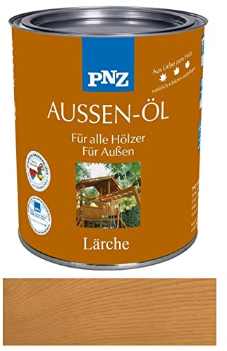 PNZ Außen-Öl Holzschutz Lasur Pflegelasur Premiumklasse von Gartenwelt Riegelsberger UV-beständig Lärche 0,75 Liter