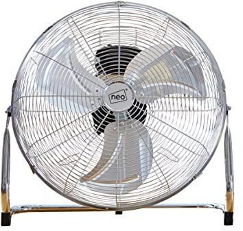 Neo High Velocity Quiet Portable Steel Metal Floor Standing Freestanding Industrial Gym Cooling Fan 3 Speeds (16 Inch)