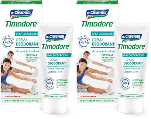 Timodore Crema Deodorante 48 ore, 50 ml (Confezione da 2)