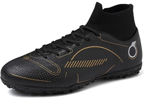 RDYLBU Chaussures de football pour homme Madame Grand Garçon, Noir Tf, 37 EU