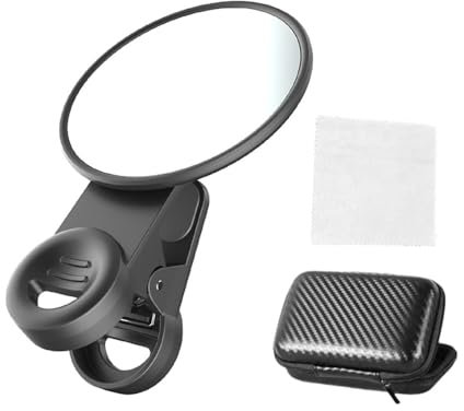 Andoer Clip-on Selfie Mirror for Phone Back Camera Universal Phone Selfie Mirror Replacement for iPhone 15/14/13/12/11 Android Smartphone Video Selfie Vlog Accessories with Carrying Bag Cleaning Cloth