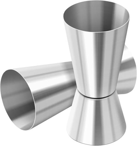 Cocktail Jigger Spirit Measure Cup,Stainless Steel Jigger Bar Craft Dual Spirit Measure Cup Double Jigger Craft Dual Drinks Measuring Cup for Bar Party Wine Cocktail Drink Shaker (30ml/60ml)