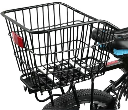 keynoyin cykel bakre korg förstorad bakre ryggsäckskorg – tjock sluttande korg (med skruvmejselkort) + bakljus